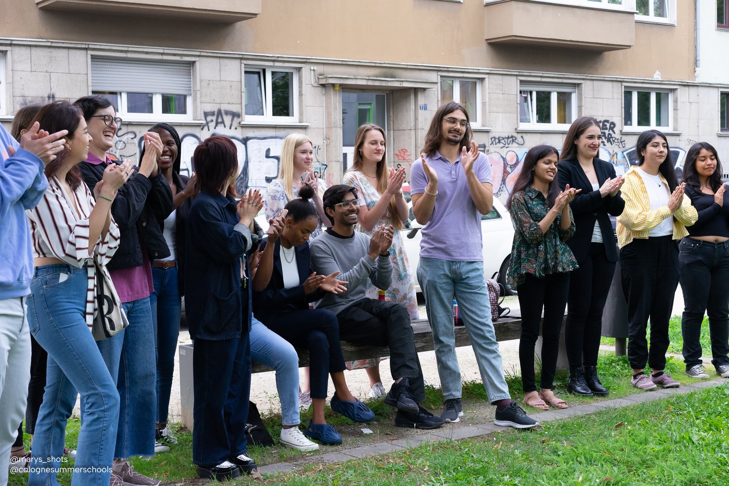 Onsite participants applauding each other during the certificates awarding